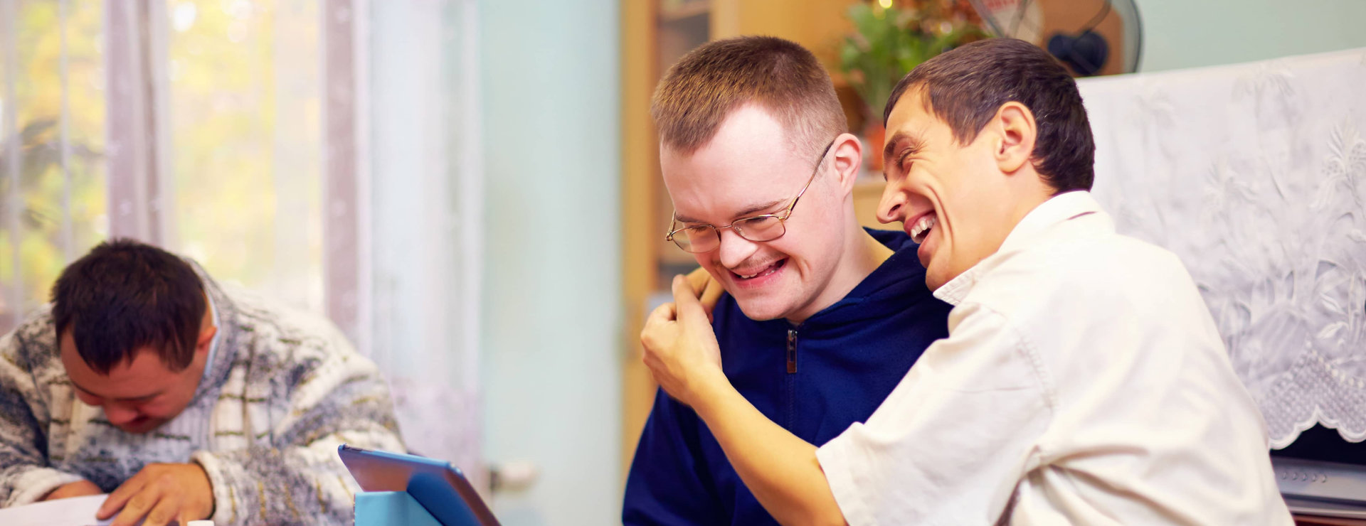 two guys smiling